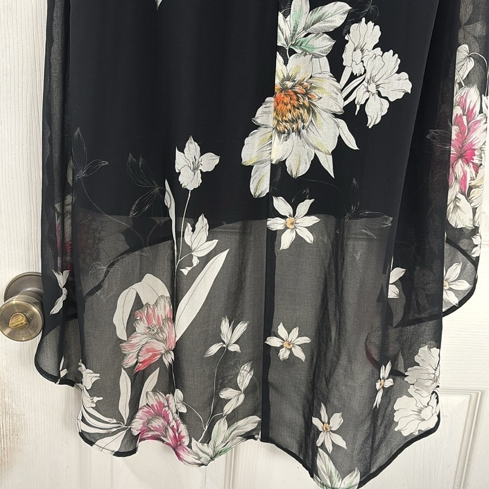 Kate Kane Floral Black Sleeveless Dress size Large - Picture 5 of 8
